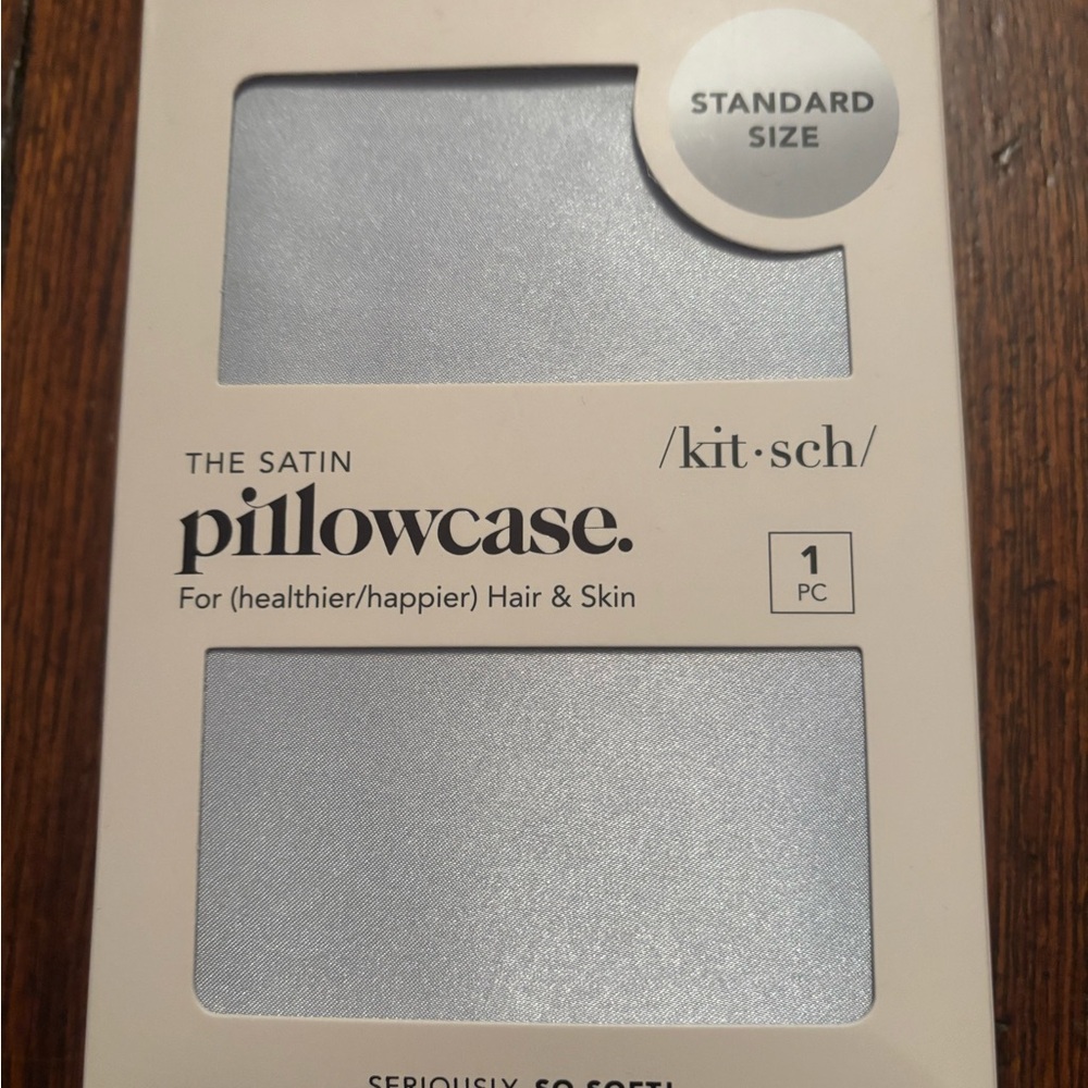 Kitsch Satin Pillowcase Standard Size in Sleek Gray